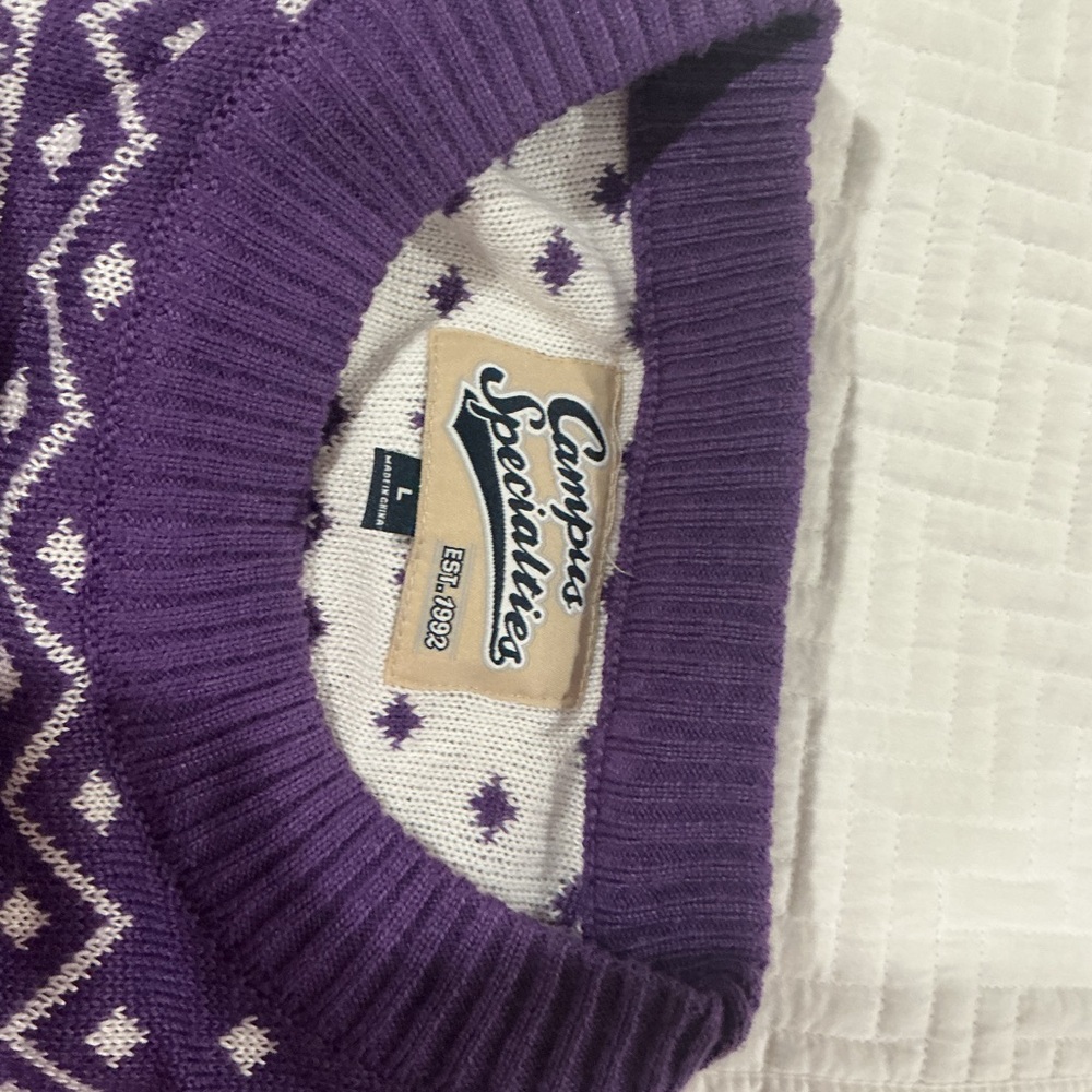 TCU CHRISTMAS SWEATER, size L, worn 2 times. - Picture 3 of 4